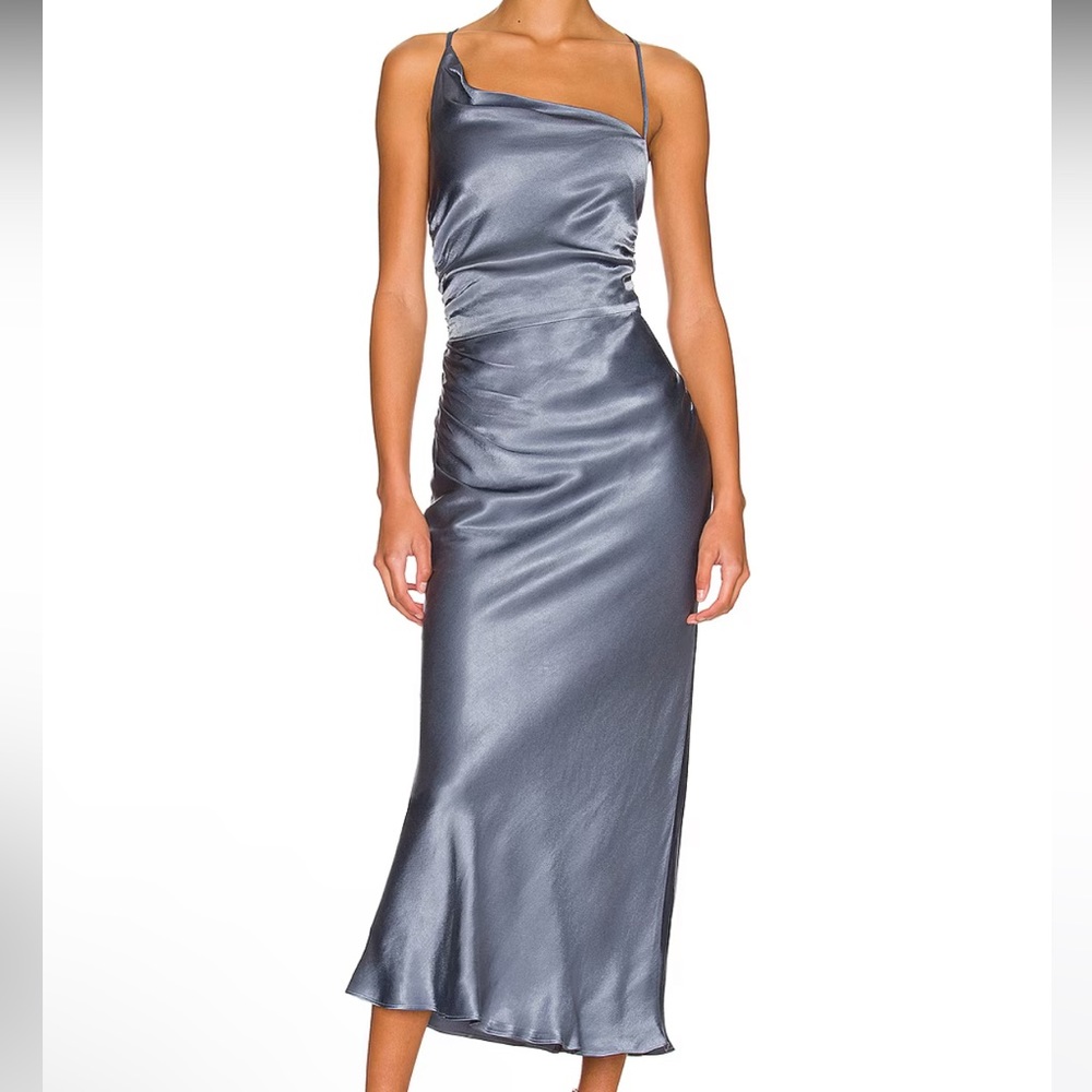 Shona Joy La Lune asymmetrical cowl midi dress